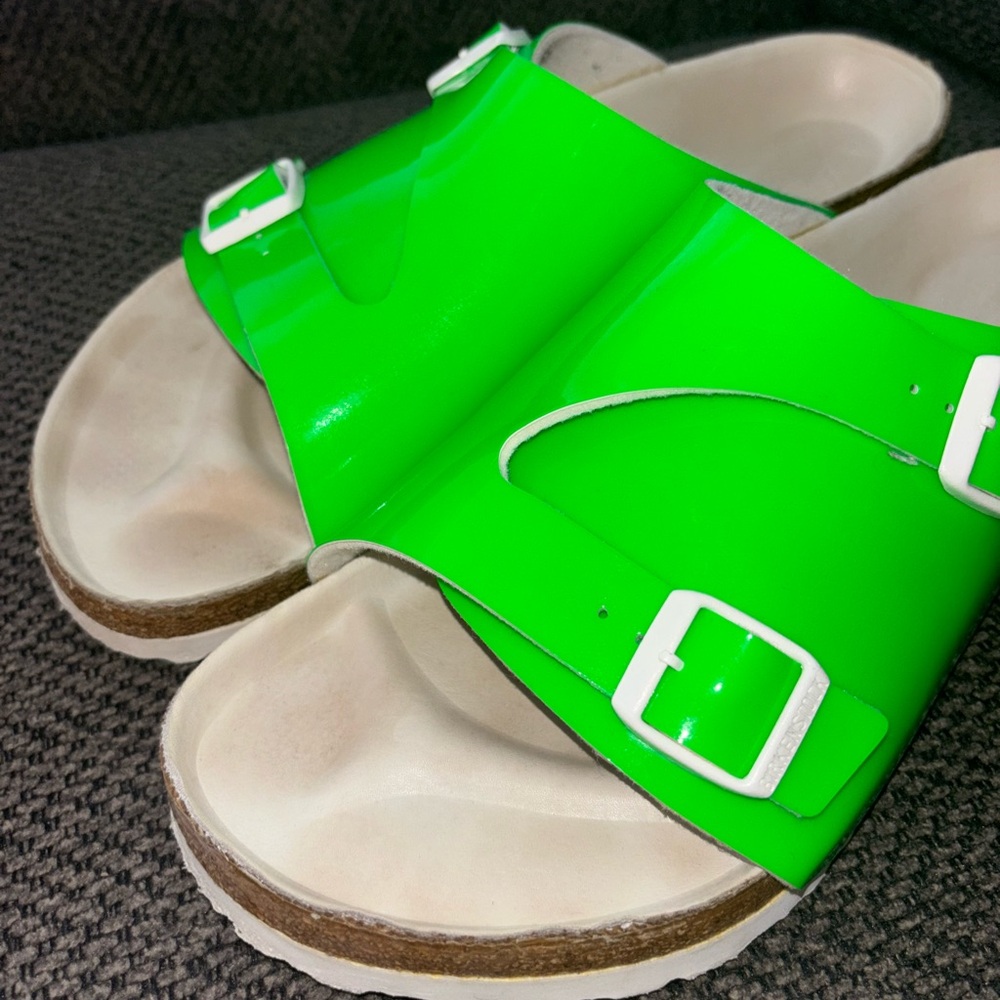 Birkenstock Opening Ceremony Womens Zurich Sandal Size 44 Green Neon Slide - Picture 5 of 5